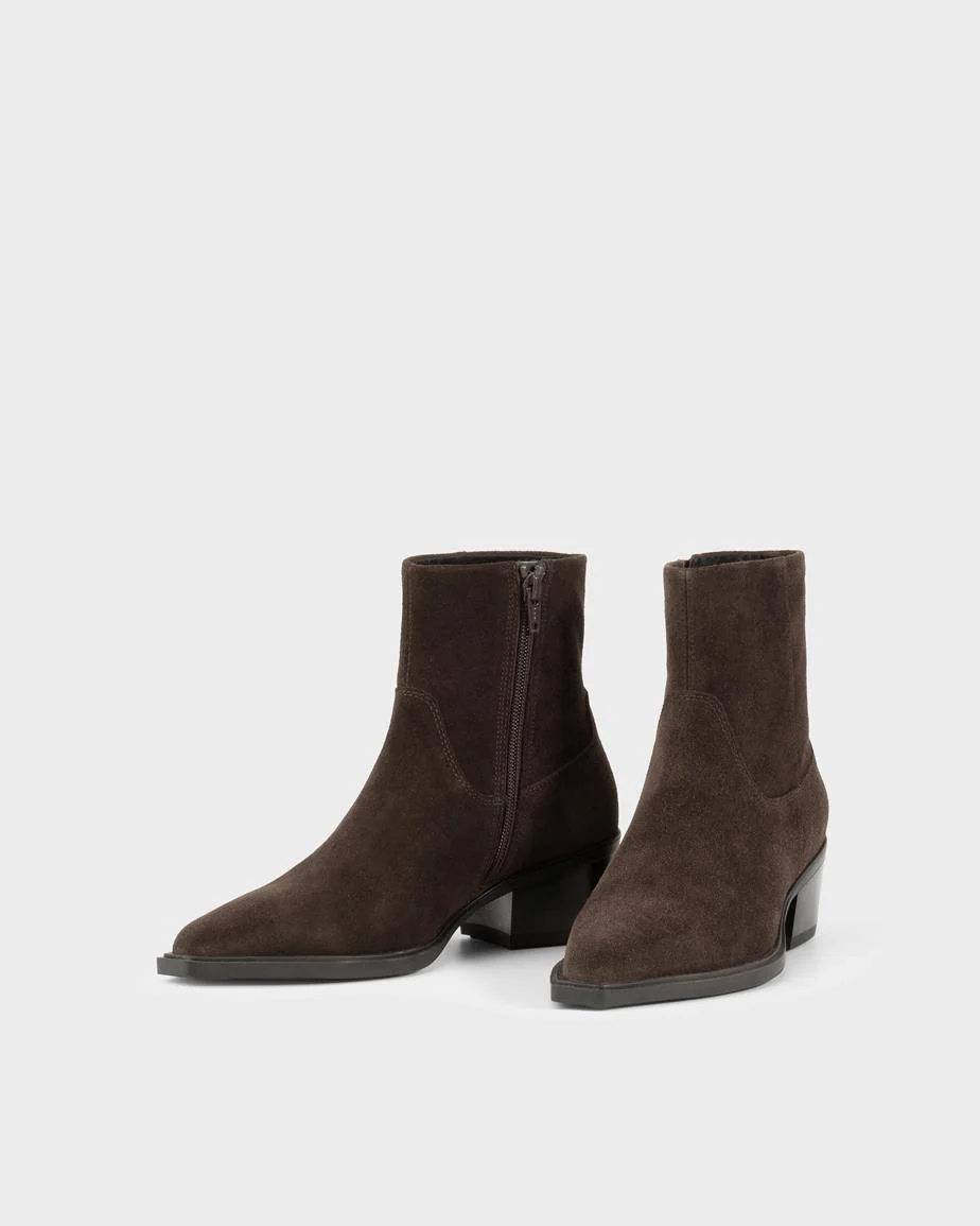 VAGABOND KELSEY ZIP ANKLE BOOTS IN CHOCOLATE - Image 4