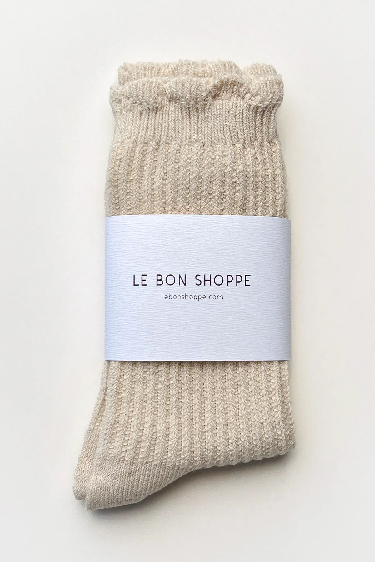 LE BON SHOPPE LINEN SCALLOP SOCKS NATURAL - Image 4