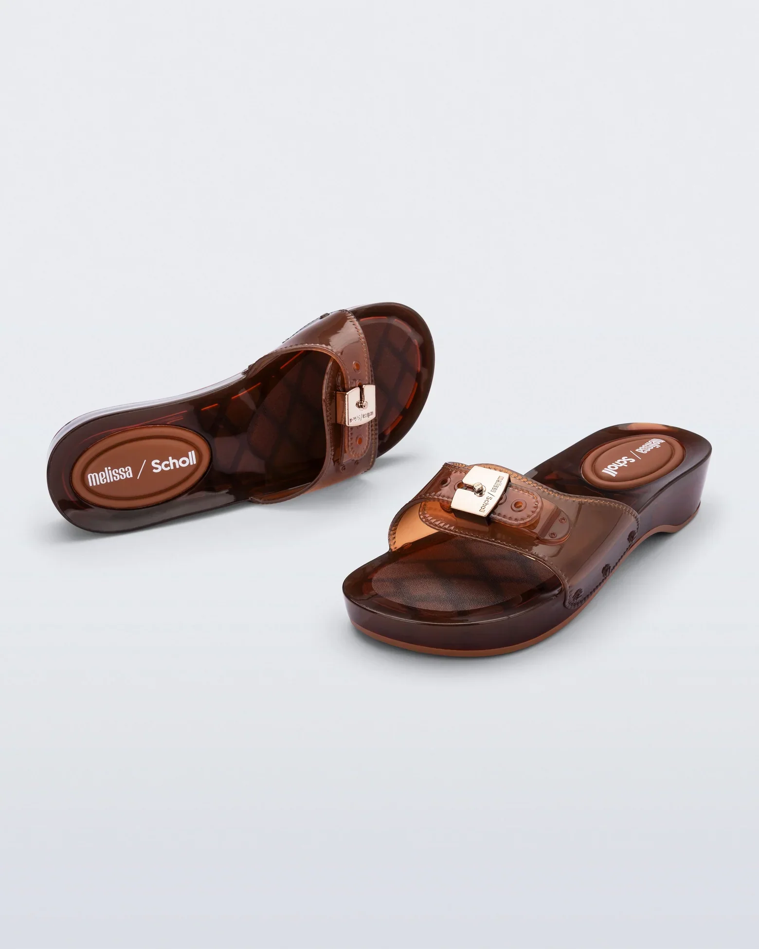 MELISSA PESCURA HEEL AND SCHOLL CLEAR BROWN - Image 2