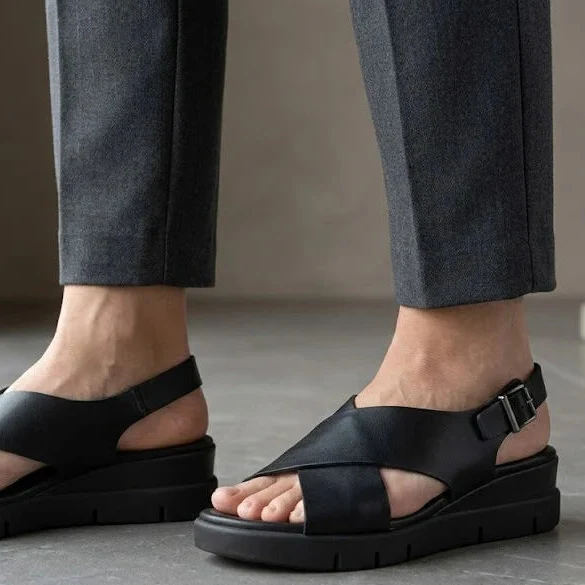 ERIC MICHAEL RAMONA CROSS SANDAL BLACK